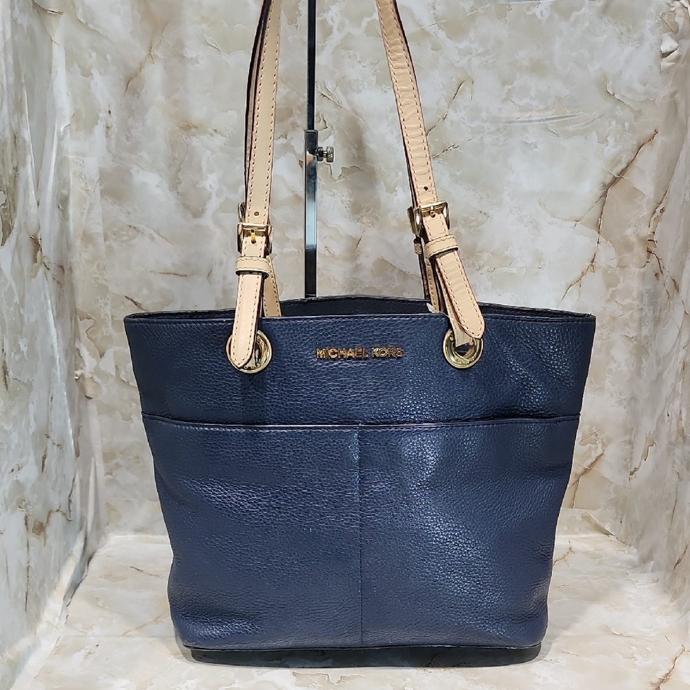 Michael Kors Pebbled Leather Blue Tote
